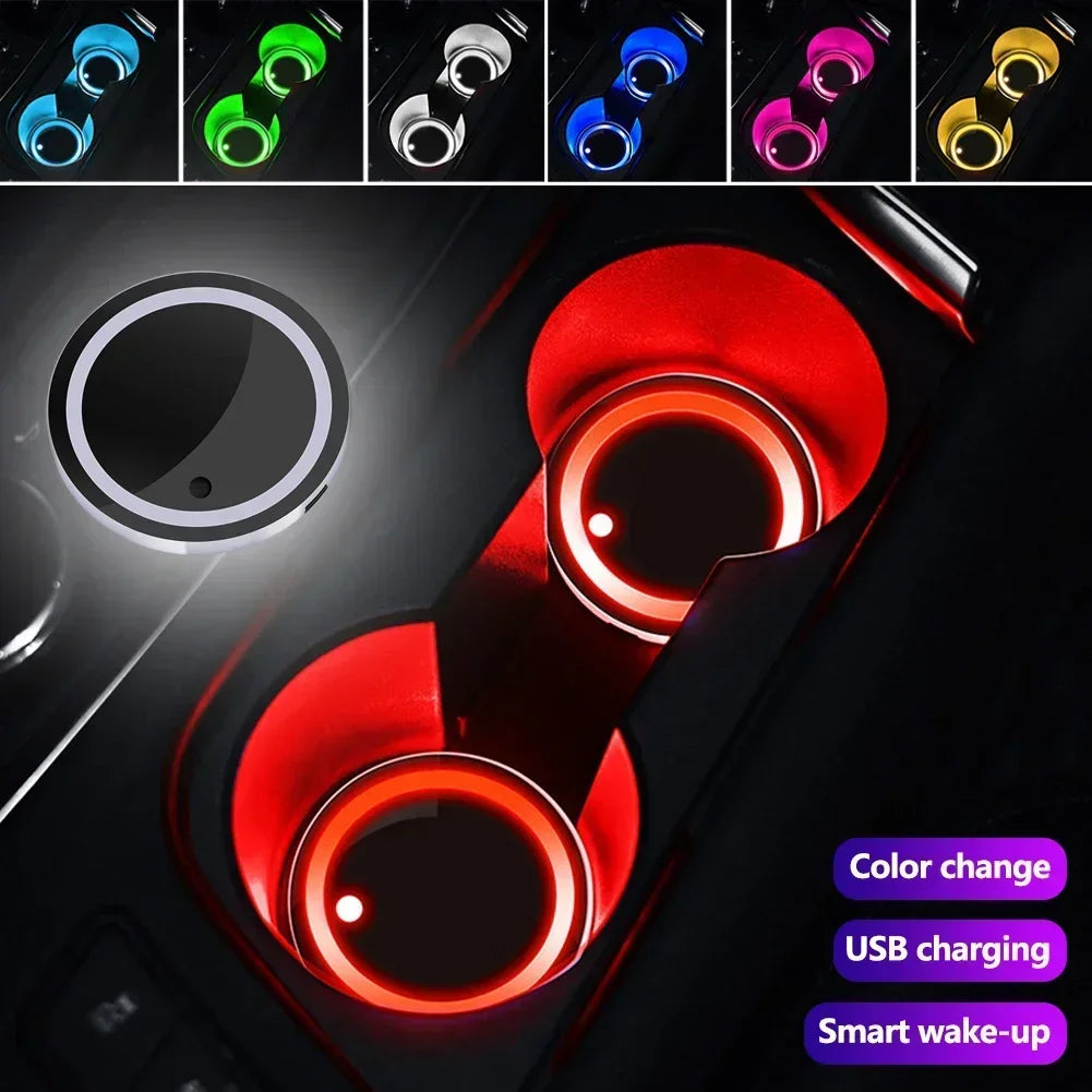 Aureon LED cup holder coaster detail