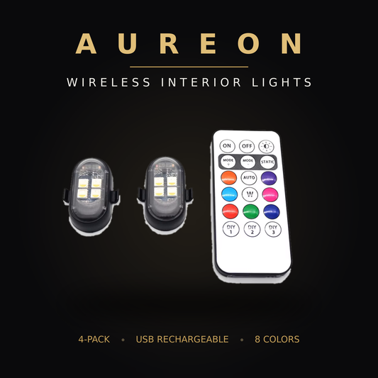 Aureon 4-Pack Wireless LED Interior Lights with Remote