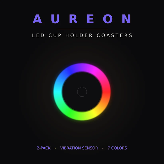 LED Cup Holder Coasters — 2 Pack