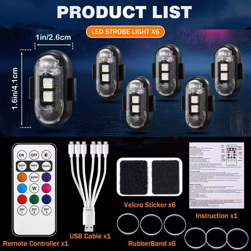 Aureon 4-Pack Wireless LED Interior Lights with Remote